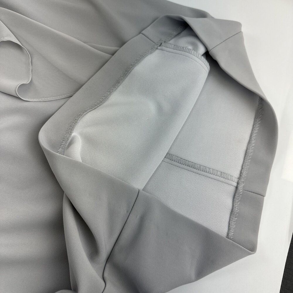 Joseph Ribkoff Dress Gray Chiffon Ruffle Shawl V-Neck Womens 4 - Picture 12 of 12